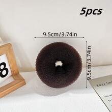 5 件甜甜圈发髻制作器，蓬松蓬松发髻造型工具，造型配件，花髻制作器，女士发型设计工具，可重复使用，发饰