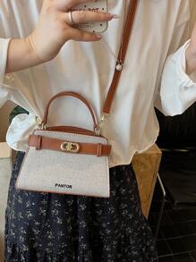 New Autumn/Winter High-End Niche Design Contrast Color Mini Metal Buckle Handbag, Shoulder Bag, Crossbody Bag