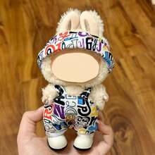 [Clothing Only, No Shoes] 17cm Labubu Clothes Suitable For 17cm Labobo Dolls, LBB Figures And Other Dolls That Can Wear Clothes. Labobo Graffiti Colorful Graffiti Set For Labubu