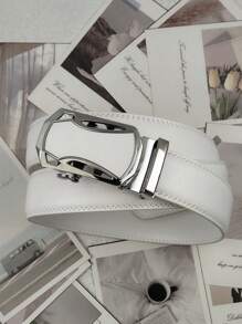 Automatische Gürtelschnalle, weiß, Herbst, Halloween Herbst-Winter Accessoires, geeignet für Teenager, Jugendliche, Herren, Lässig, Outdoor, Sport, Urlaub, Abschlussgeschenke, Geburtstag, Alltagskleidung