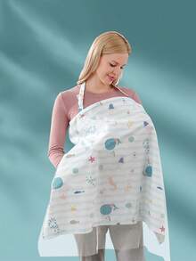 Maternity Nursing Cover Scarf, Baby Stroller, Car Seat Cover, Multi-Functional Canopy For Breastfeeding, Lightweight & Breathable, Light-Blocking Shawl In Beige Party, For Christmas - Beige - View 8