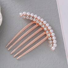 1 buc pieptene de păr elegant, minimalist, elegant, de înaltă calitate, pentru femei, accesoriu de păr cu pieptene lateral, agrafă de păr din aliaj cu 5 dinți, piepteni, pieptene de păr, accesorii Rave