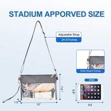 Back To School Stadium Approved Clear Crossbody Purse – Transparent PVC Shoulder Bag With Adjustable Strap - Xám - Xem 4