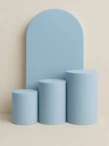 Set Of 4 Double-Sided Roman Panel Pieces And Cylinders - Blue - View 1