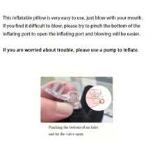 1 件充气枕头腰部支撑垫，压力激活午睡枕，适用于办公室、飞机、户外旅行，便携式