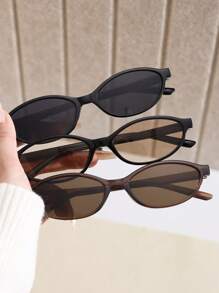 3/4/5pcs Women Cheetah Print Oval Plastic Small Frame Classic Spicy All-Match Hot Girl Style Fashion Glasses For Tropical Beach Vacay Bachelorette Party Partywear Outdoor Travel Accessories