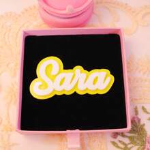 1pc Custom Acrylic Refrigerator Magnet, Double-Layer Personalized Name Tags In Blue, Pink, Yellow, And Green, Ideal For Decorating Cabinets And Boxes, Perfect Gift For Family, Colleagues Or Friends, Name Magnet,Playful Design, Vibrant Colors, Magnetic Name Tags,Delicate Romance - Fridge Magnets - View 21