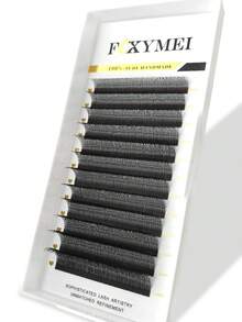 FOXYMEI 1200 piezas de pestañas postizas en forma de Y, rizado B/C/D, cabeza individual de flor esponjosa, 2D pestañas postizas en forma de YY, naturales y realistas, pestañas individuales cruzadas de alta calidad, material importado, suaves y ligeras, adecuadas para salón de maquillaje, grupos de pestañas, pestañas individuales, pestañas postizas - Negro - Ver 7