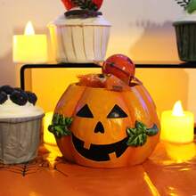 万圣节南瓜花盆，鬼节装饰摆件，花盆，户外花园阳台多肉植物盆栽装饰摆件，园艺家居装饰，景观家居摆件，办公桌面小花盆摆件，节日礼物 - 彩色 - 查看 2