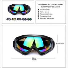 防风镜 太阳镜X400 男女运动防护防风眼镜 儿童滑雪镜 户外摩托车骑行眼镜 - 彩色 - 查看 5