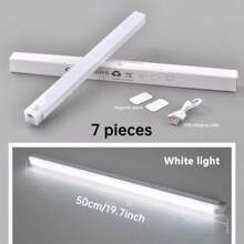 1/7件装无线感应LED灯条，橱柜下感应灯（10/20/30/50厘米），适用于厨房、卧室、橱柜、衣柜、楼梯、走廊等场所照明。