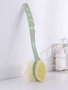1 件，双面泥搓长柄软毛沐浴刷，背部搓揉按摩去角质二合一擦洗沐浴刷 - 彩色 - 查看 10