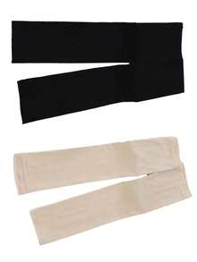 1 paire de nouveaux manchons de protection contre le soleil de couleur unie et fins, à bord régulier et étroit, anti-UV, légers pour le milieu du bras - Multicolore - Voir 15