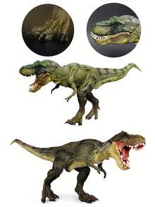 侏罗纪恐龙实体模型玩具，8-15 英寸中型和大型手绘恐龙模型 - 咆哮的霸王龙、三角龙、霸王龙、皮科龙、沧龙、重型大猩猩、霸王龙、龙吉祥物 - 细致逼真，可移动下颌 - 彩色 - 查看 15