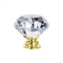 10 pezzi Pomelli per cassetti in cristallo di vetro da 30 mm - Pomelli per armadietti dorati lucidi per vanità, cucina e bagno, base in alluminio, facile installazione con viti incluse Pomelli per cassetti Pomelli per armadietti da bagno