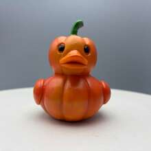 1 件橙色南瓜形万圣节鸭子装饰，树脂桌面装饰礼物，适合家居、卧室 - 橘色 - 查看 3
