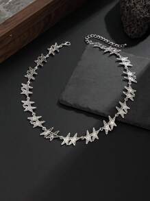 1pc Fashionable Punk Style Minimalist Star Metal Necklace
