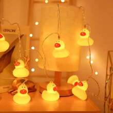 1 Peça Luzes de Corda LED em Formato de Pato Amarelo, Adequado para Quarto, Sala de Estar, Festa de Aniversário, Decoração de Evento Festivo