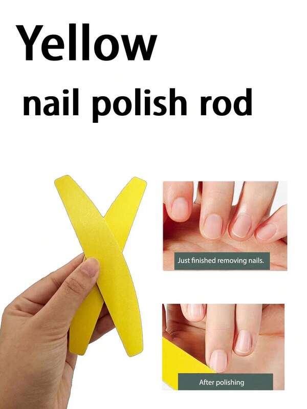 1pc Yellow Nail File, Manicure Tool