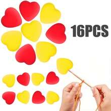 6-16pcs Silicone Heart-Shaped Knitting Needle Protectors, Knitting Accessories And Supplies For Beginners, DIY Crafts, Knitting And Crochet Tools, Needle Tip Covers In Lavender Purple, White, Grass Green, Cream, Rose Pink, Turquoise Blue - Multicolor - View 56