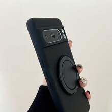 Funda de teléfono de unicolor líquido transpirable con soporte compatible con Pixel 6, 7 Pro, 7A, 8, 8 Pro, 8A, 9, 9 Pro, 9A, 9 Pro IP, 17, 17 Pro, 17 Pro Max, Air 16, 16 Plus, 16 Pro Max, 15, 15 Pro, 15 Pro Max, 14, 14 Pro Max, 13, 12, 11, S21, S22 Plus, S23, S24, S25 Plus, S25 Ultra, versión internacional, no la versión nacional - Negro - Ver 3