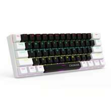 60% 紧凑型有线键盘，红轴机械键盘，61键，RGB背光，符合人体工学，小巧便携办公电脑机械键盘，适用于Windows平板电脑、笔记本电脑等。圣诞节特惠 - 查看 4