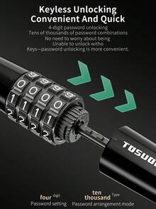 قفل دراجة TOSUOD بخطاف محمول مضاد للسرقة، قفل تثبيت مخصص لخوذة الدراجة الكاملة، تصميم بقفل رقمي بدون مفتاح، جسم قفل متين مضاد للاختراق والسرقة، صغير الحجم وسهل الحمل، عالمي للدراجات الجبلية ودراجات الطريق وجميع أنواع الدراجات، ثنائي الاستخدام لقفل الخوذات أو تأمين المركبات، ضروري لحماية ركن الدراجات في الشارع والأنشطة الخارجية، إكسسوار مضاد للسرقة لا غنى عنه لعشاق الدراجات في التنقل والسفر - متعدد الألوان - مشاهدة 3