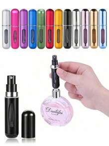 Atomizador de perfume recargable de 5ml - Envase portátil para rociar fragancias para viajes, regalos y uso en el hogar - Color rosa brillante