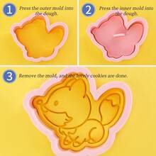 8 件动物饼干模具 3D 压制卡通动物饼干模具 适合儿童生日返校圣诞节感恩节派对装饰