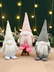 1pc Short Leg Faceless Gnome Christmas Ornaments(White/Pink/Grey),Christmas Home Room Dining Table Decoration,Christmas Tree Decoration Pendant,Home Decoration, Festive Party Decoration,Merry Christmas,Xmas Gift,Holiday Party Favors,Christmas Decoration,Christmas Party Supplies,Xmas Decor, New Year 2026 Gift