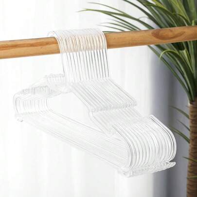 Kit 20 CTL cabide transparente para roupas acrílico adulto atacado reforçado resistente barato 20 un