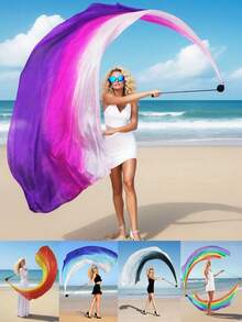 1pc Swinging Ball & Ombre Shawl, Creative Ribbons, Ideal For Sports Event Opening Ceremony, Opening Dance, Belly Dance