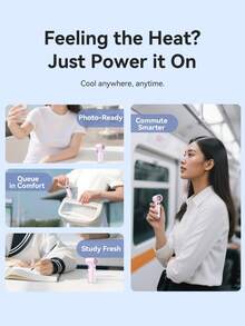 VENTION 數位顯示手持便攜式風扇 1-100段可調速渦輪迷你冷卻風扇 3000mAh 長效續航 Type-C 充電風扇 適用辦公室、旅行、露營、海灘 - 彩色 - 查看 5