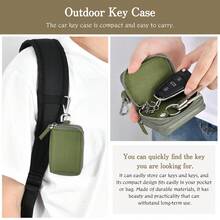 Bolsa portallaves de nailon universal para coche, clip de llavero de coche con cremallera doble, monedero unisex para hombre, mini cartera, monedero, llavero