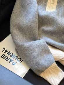 拉链长袖针织开衫，百搭针织毛衣