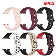6 Pacotes de Pulseiras Esportivas de Silicone Compatíveis com Band 38mm 40mm 41mm 42mm 44mm 45mm 49mm 46mm, Pulseira de Silicone Macio Compatível com Séries 10 9 Ultra 8 7 6 5 4 3 2 1 SE Mulheres Homens