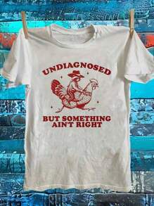 Unrecognizable But Something Isn't Right, Waschbär Chicken Shirt Retro Old School Punk Rock Dark Style, Rebel Vintage Pin-Up Art Graphic - Soft 100% Cotton 220g, Machine Washable, All-Season Casual Shirt - Printed & Shipped In The USA, Everyday Comfort Shirt Vintage Shirts Graphic T-Shirts Men Camisas Para Hombre Funny Shirts Father's Day Gift, 26. Outfits Suitable For July - 白色 - 查看 1