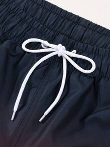 Ombre Drawstring Beach Shorts For Men, Quick Dry, Suitable For Beach, Exercise, Running, Swimming, Hot Spring, Boardshorts - Burgundy - View 4