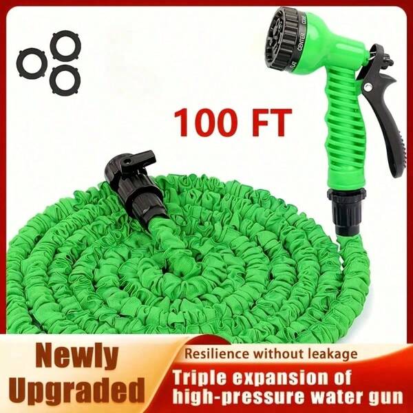 New Extendable Garden Hose, High-Pressure Car Wash With 7 Spraying Functions, Home Garden Watering Hose For Multiple Uses, PE Material, Adjustable Nozzle, Lightweight And Flexible Design, Suitable For Yard, Lawn And Car Washing
