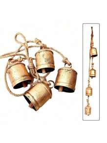 4/1pc Christmas Bell Ornament, Vintage Bronze Design Bell Ornament For Christmas Tree, Door, And Fireplace Decor, Christmas Wreath Accessory, Christmas And New Year Decoration