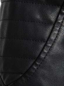 Men's Stand Collar Fitted Faux Leather Rave Jacket With Zipper Pockets, Motorcycle Style Men Zip Up PU Leather Jacket