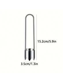 1pc Stainless Steel Fruit & Vegetable Corer, Fruit & Vegetable Core Puller, Bitter Melon Cucumber Green Pepper Apple Sydney Pear Cored Fruit Cutter, Red Bell Pepper Seed Remover, Universal Kitchen Gadget Compatible With Apple, Pear, Tomato, Pepper - Durable & Easy To Use