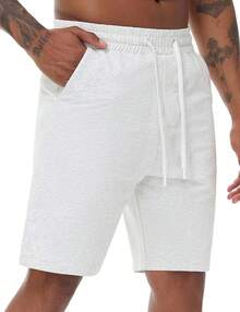 VN-Men's Plus Size ShortsVN-Men's Plus Size Shortsn's Lounge Shorts With P Poets Loose-Fit Jeey Shorts Running,Workout,Tining, Basketbashorts Menshorts Men - 希瑟懷特 - 查看 5