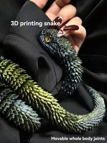 Coil Snake Statue - 3D Printed Soft Poseable Snake Toy, Bionic Animal Model Design, Home Decor, Stress Relief Toy, Sensory Toy, Teens Toy, Glowing Toy (Random Eye Color)