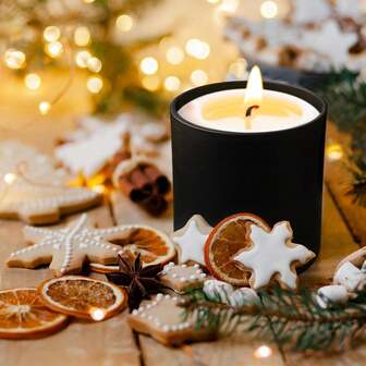 6 pezzi Barattoli spessi per candele, barattoli vuoti da 7 once con coperchi in legno per la realizzazione di candele, contenitori di esempio, decorazioni per la casa in nero opaco, decorazioni natalizie, decorazioni per la stanza, regali di Natale