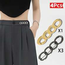 1/2/3/4/6件可拆卸合金链腰带胸针，女士腰部塑形器 - 彩色 - 查看 33