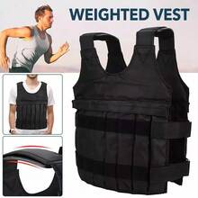 Exercise Weighted Vest Fitness Training Workout Sport 110lbs Weighted Adjustable - màu đen - Xem 7