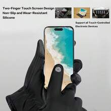 Cold & Windproof Touch Screen Gloves - Winter Warmth Gloves For Cycling, Skiing, Solo Travel - Anti-Slip, High Quality, Unisex For Men And Women - 黑色 - 查看 3