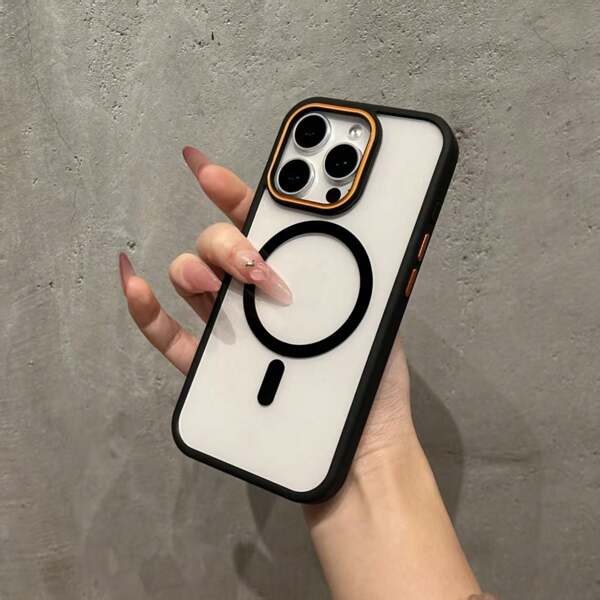 DECOPHONE Étui magnétique transparent de luxe, compatible avec les séries 16, 15, 14 Plus, 13, 12, 11 Pro Max, compatible avec les séries Apple 11-16 Pro Max, étui de chargement sans fil magnétique antichoc