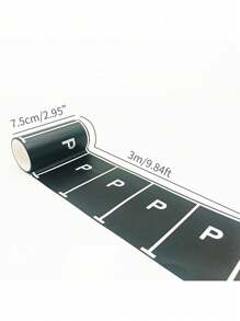 6 Rolls Pro Roadway Race Track Tape - Realistic Car-Themed Floor Decals For Indoor/Outdoor Play, Non-Slip Reusable Adhesive Tracks For Toy Cars, Party Decor & DIY Playmats (Easy Tear & Residue-Free)" - Black - View 17